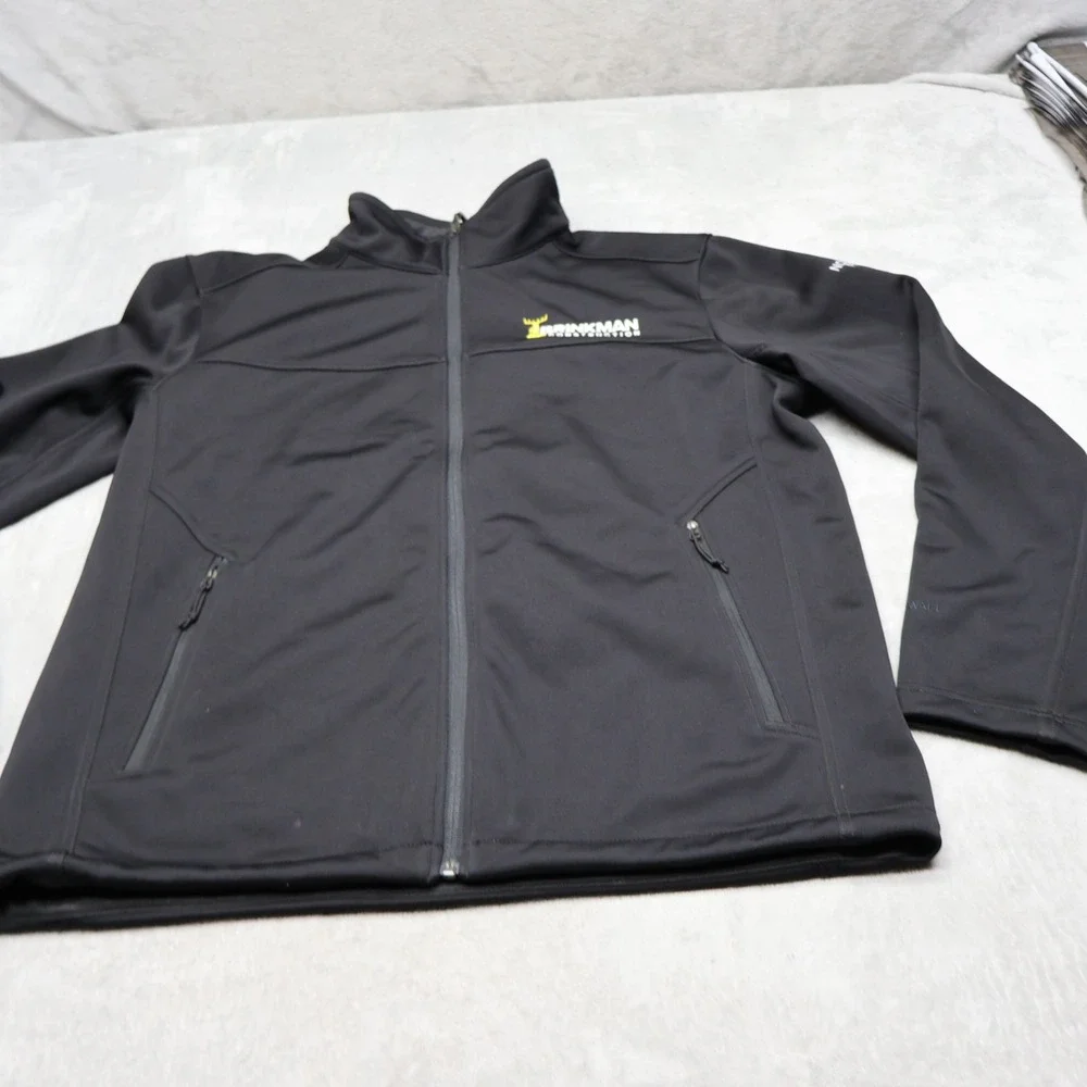 North Face Jacket Mens Large Black Ridgewall Softshell Wind Rain WindWall LOGO